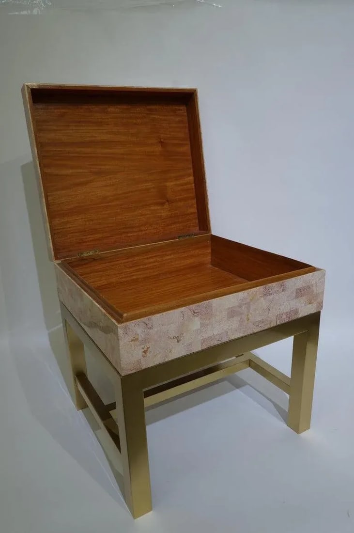 Maitland Smith Tessellated Marble Box on Stand - 2