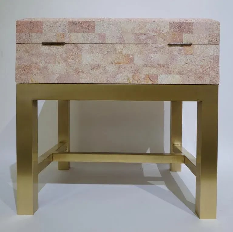 Maitland Smith Tessellated Marble Box on Stand - 4