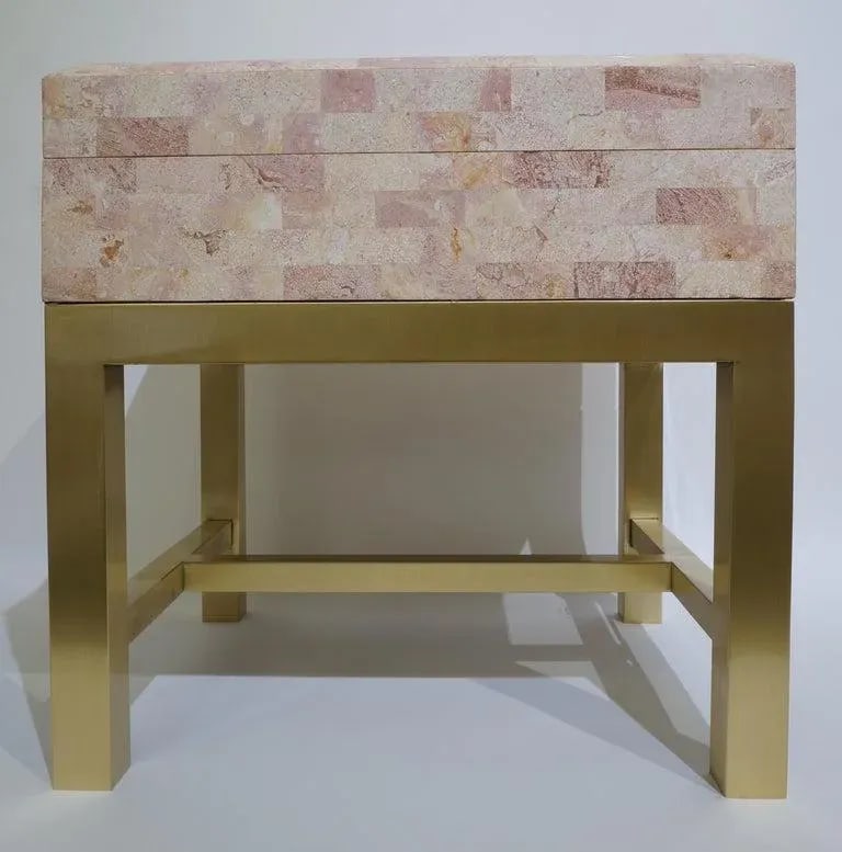 Maitland Smith Tessellated Marble Box on Stand - 5