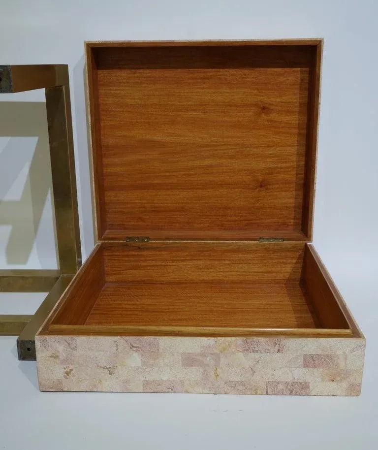 Maitland Smith Tessellated Marble Box on Stand - 6