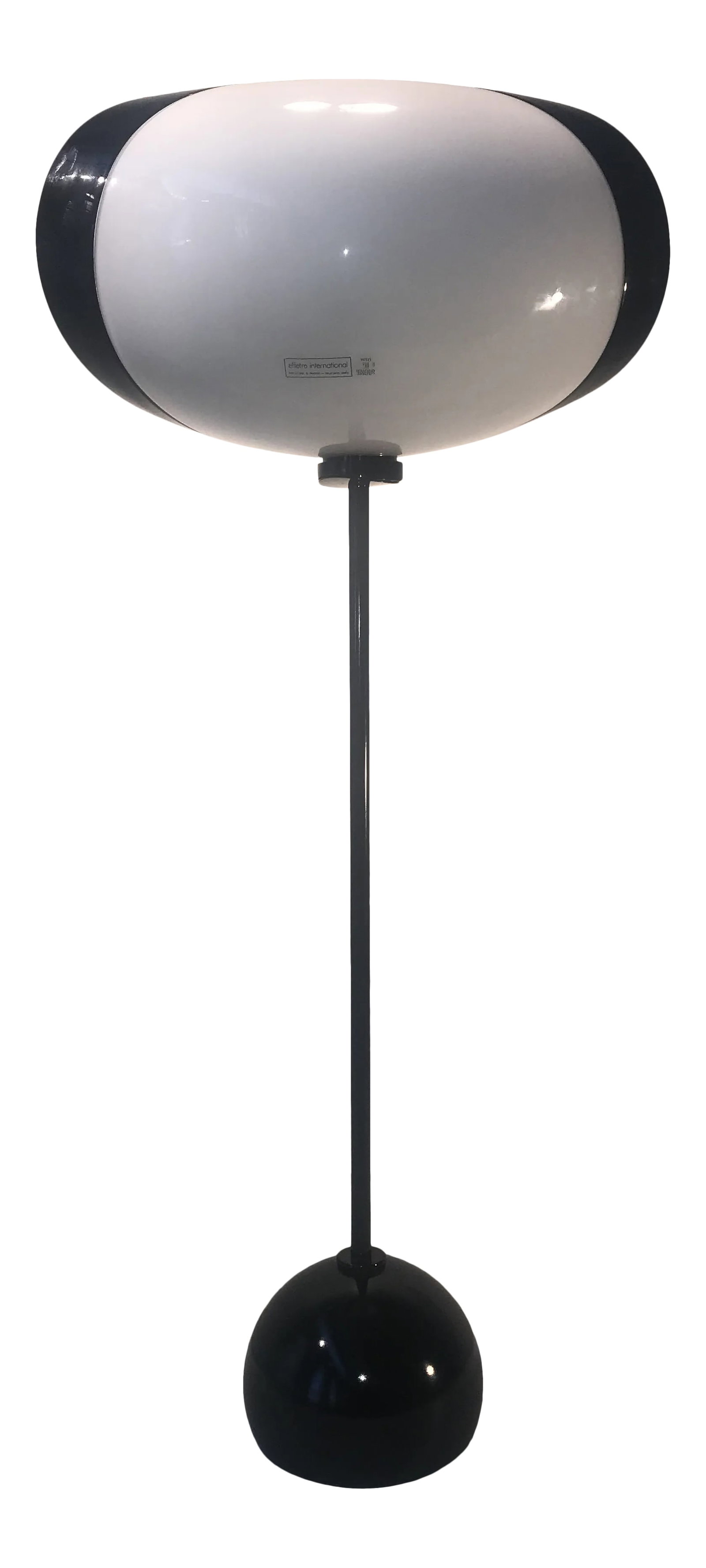 Roche Bobois Space Age Vetri Murano Table Lamp: A gorgeous Roche Bobois contemporary space age Italian vetri murano glass table lamp. The lamp features a hand blown murano glass shade, Black steel base, with dimmer switch- Italy. Beautiful high