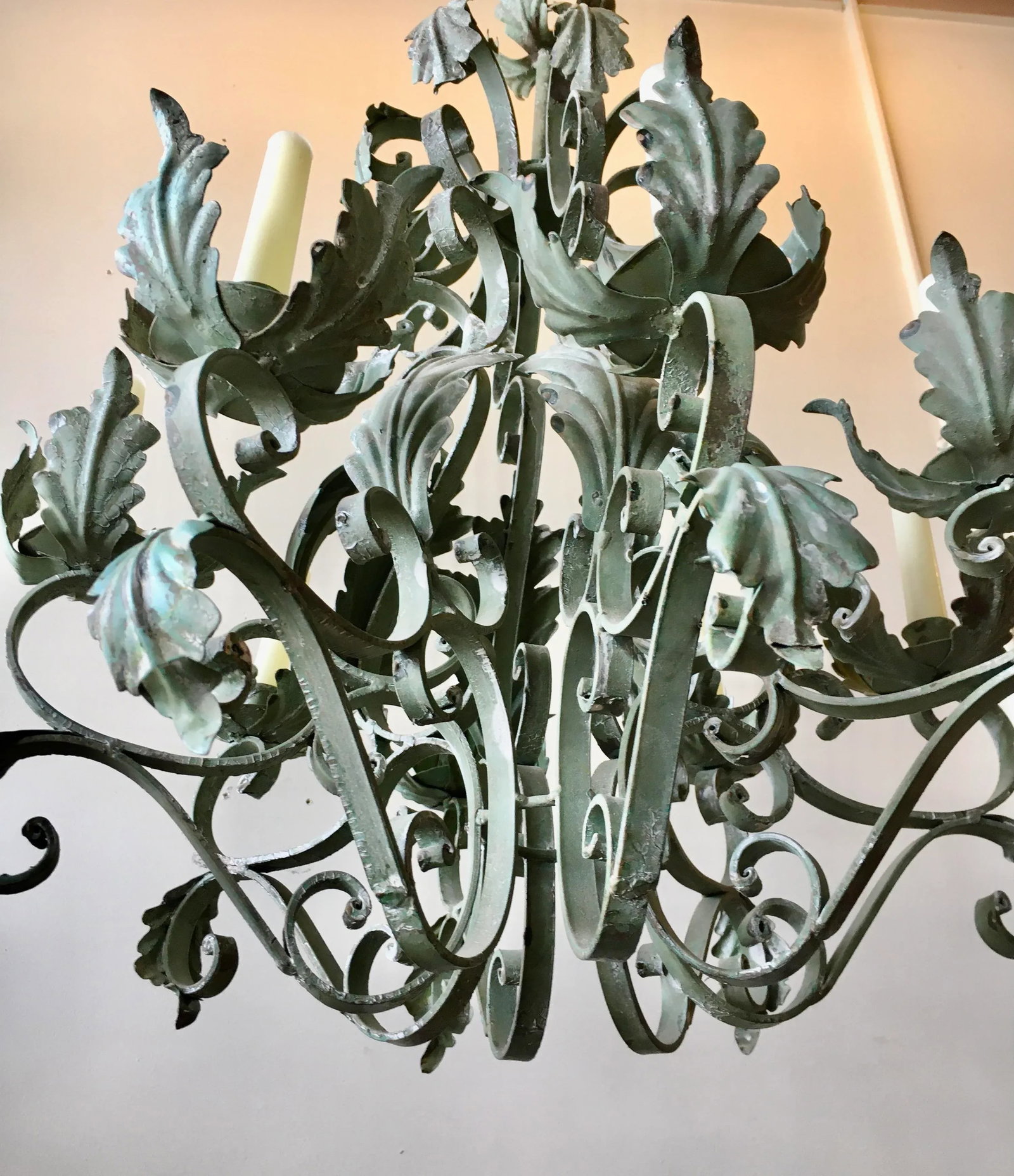 Mid 20th C. Iron Candelabra Chandelier - 5