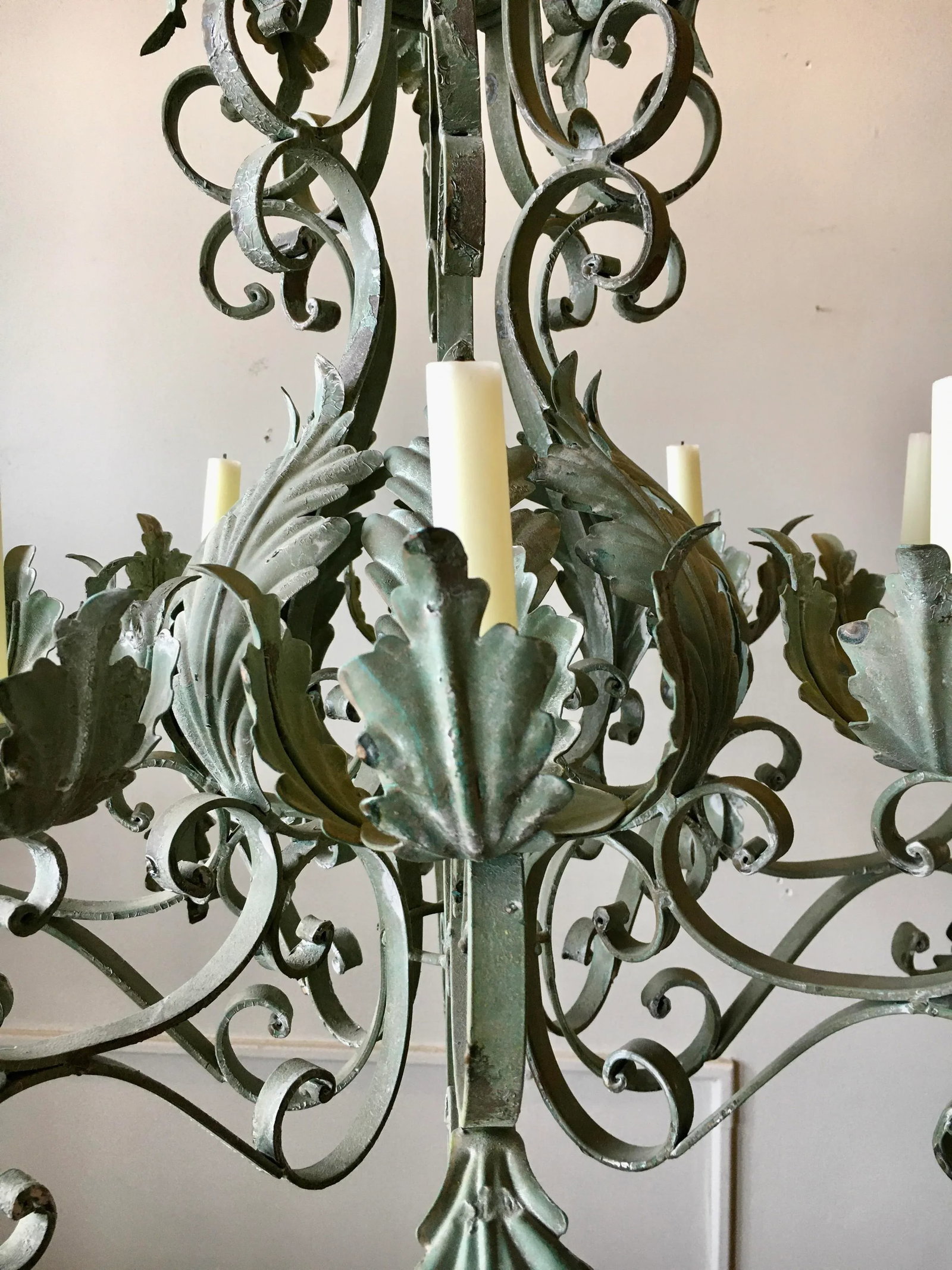 Mid 20th C. Iron Candelabra Chandelier - 6