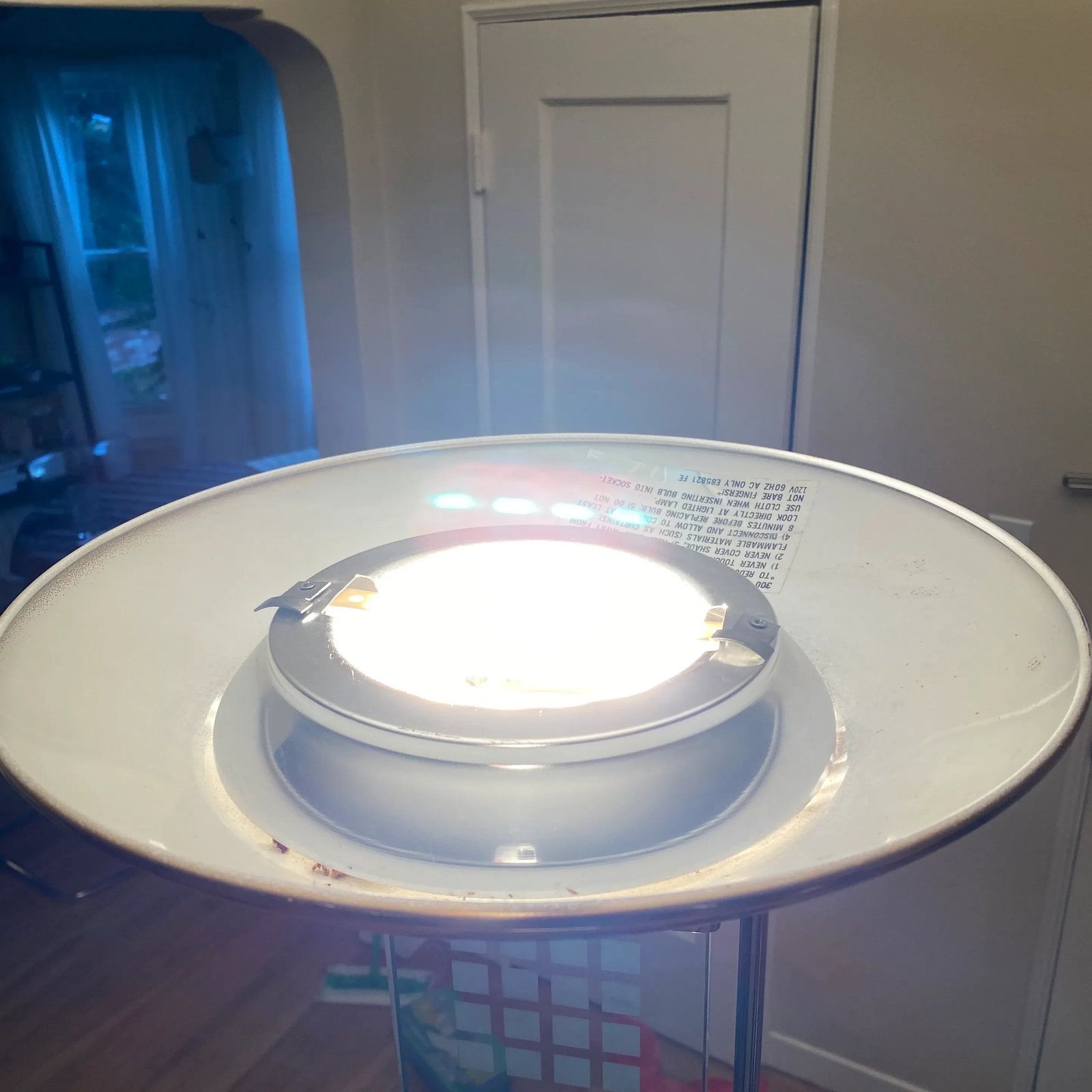 Vintage 1980's Glass and Brass Floor Lamp - 9