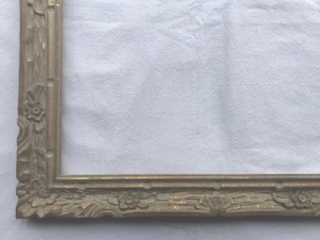 Vintage Mexican Hand Carved Floral Frame - 2