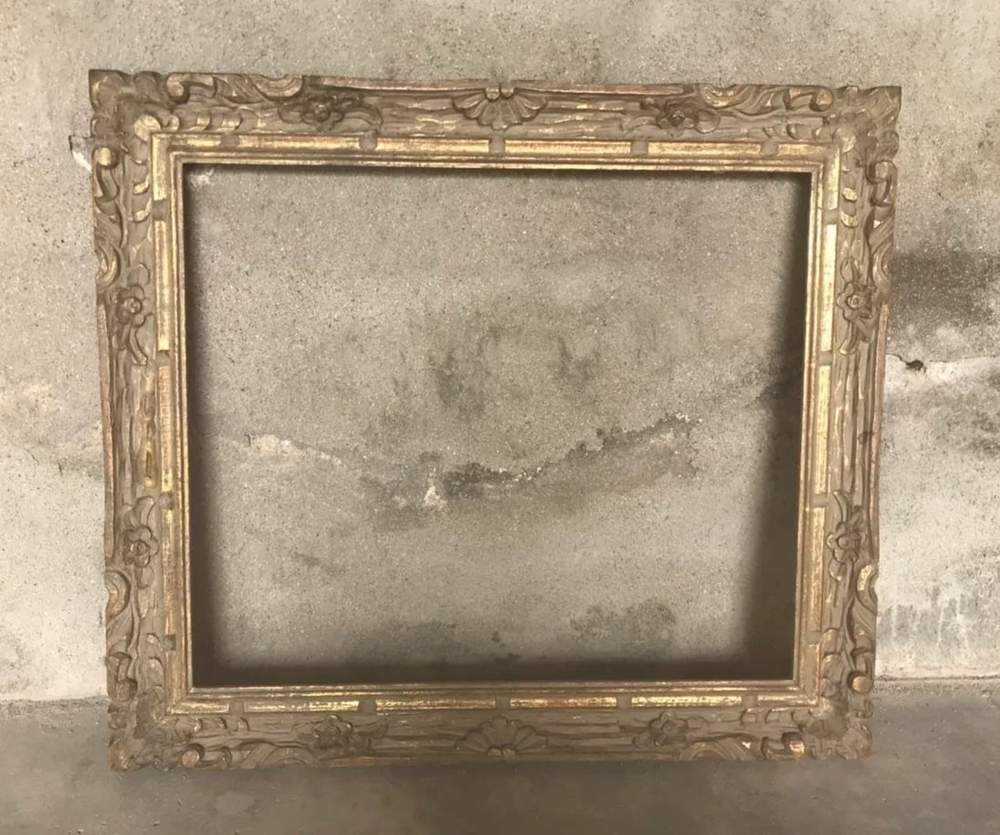 Vintage Mexican Hand Carved Floral Frame - 7