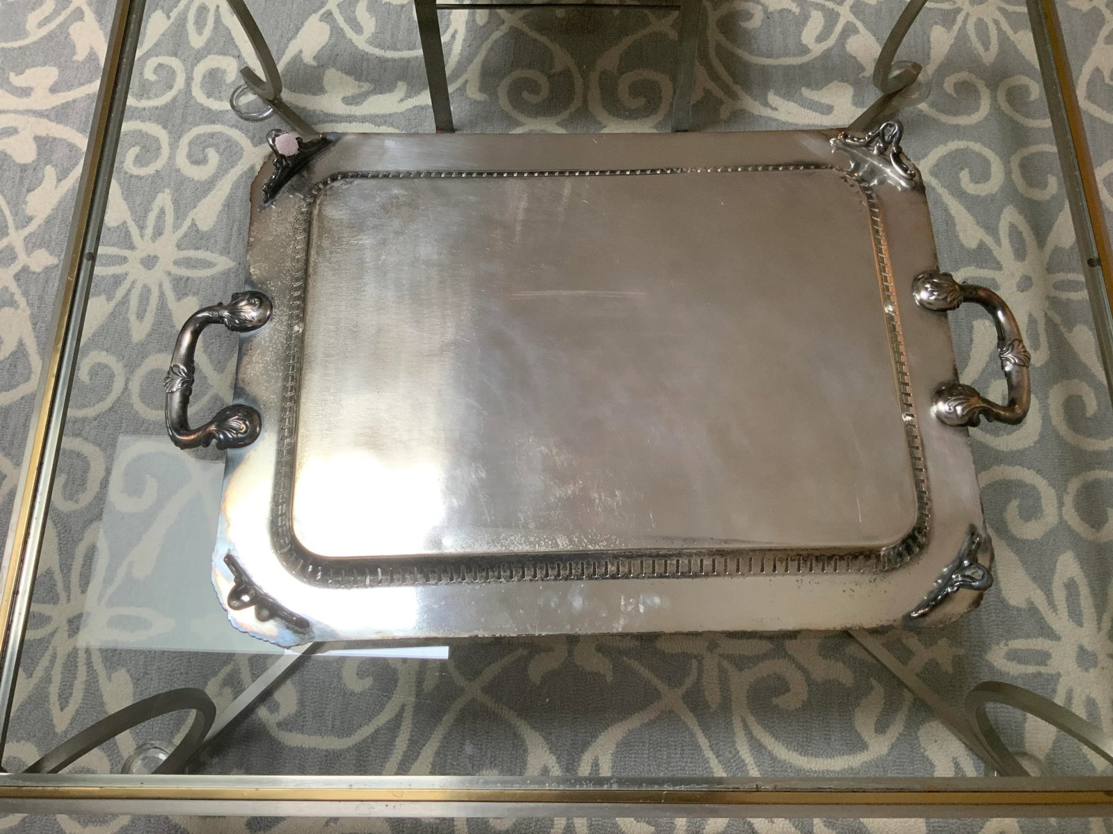 1920s Large English Silverplate Serving Tray - 10