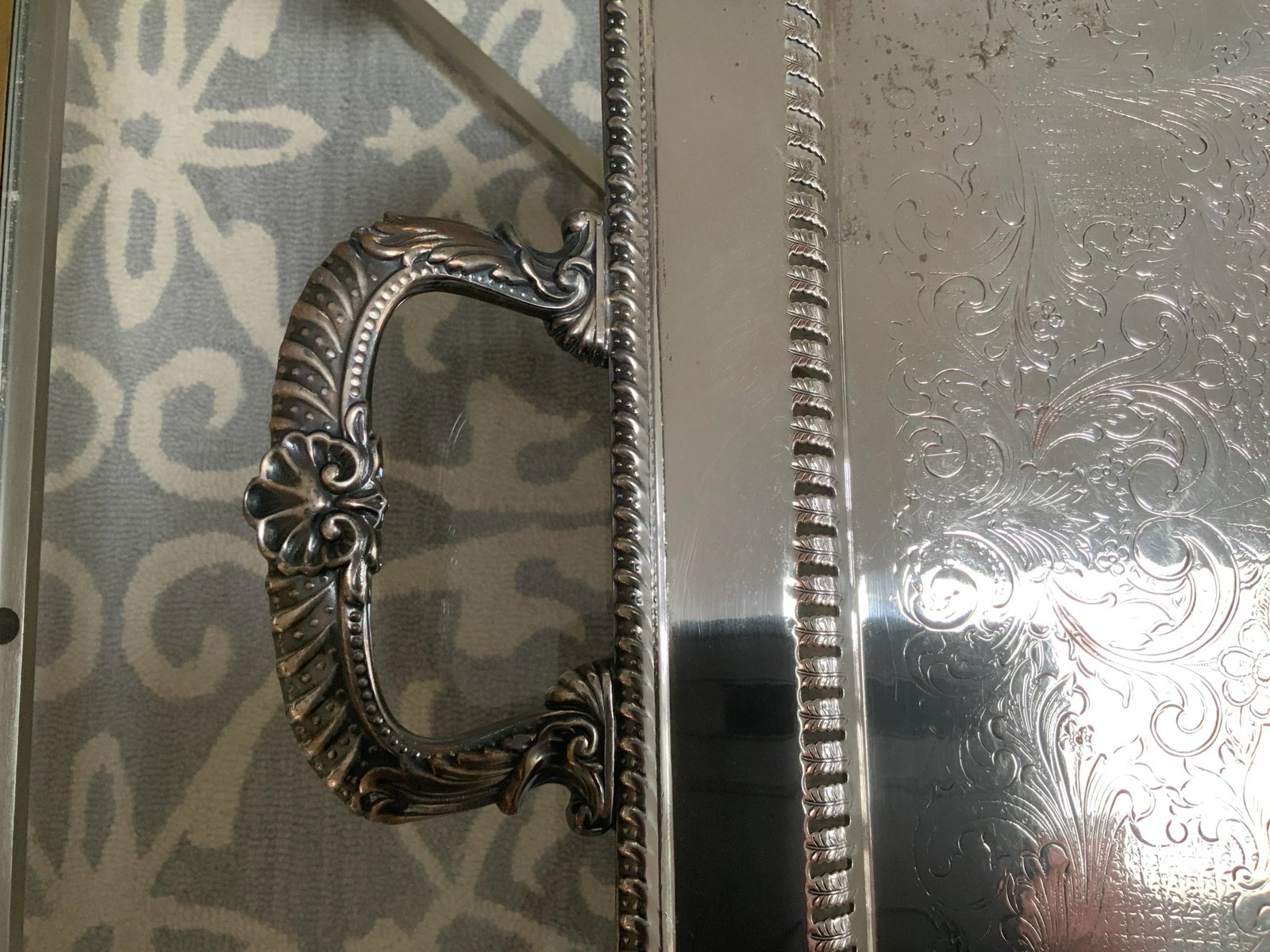 1920s Large English Silverplate Serving Tray - 5