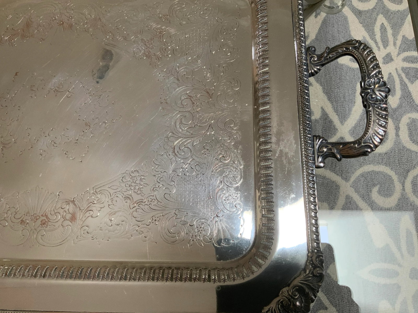 1920s Large English Silverplate Serving Tray - 6