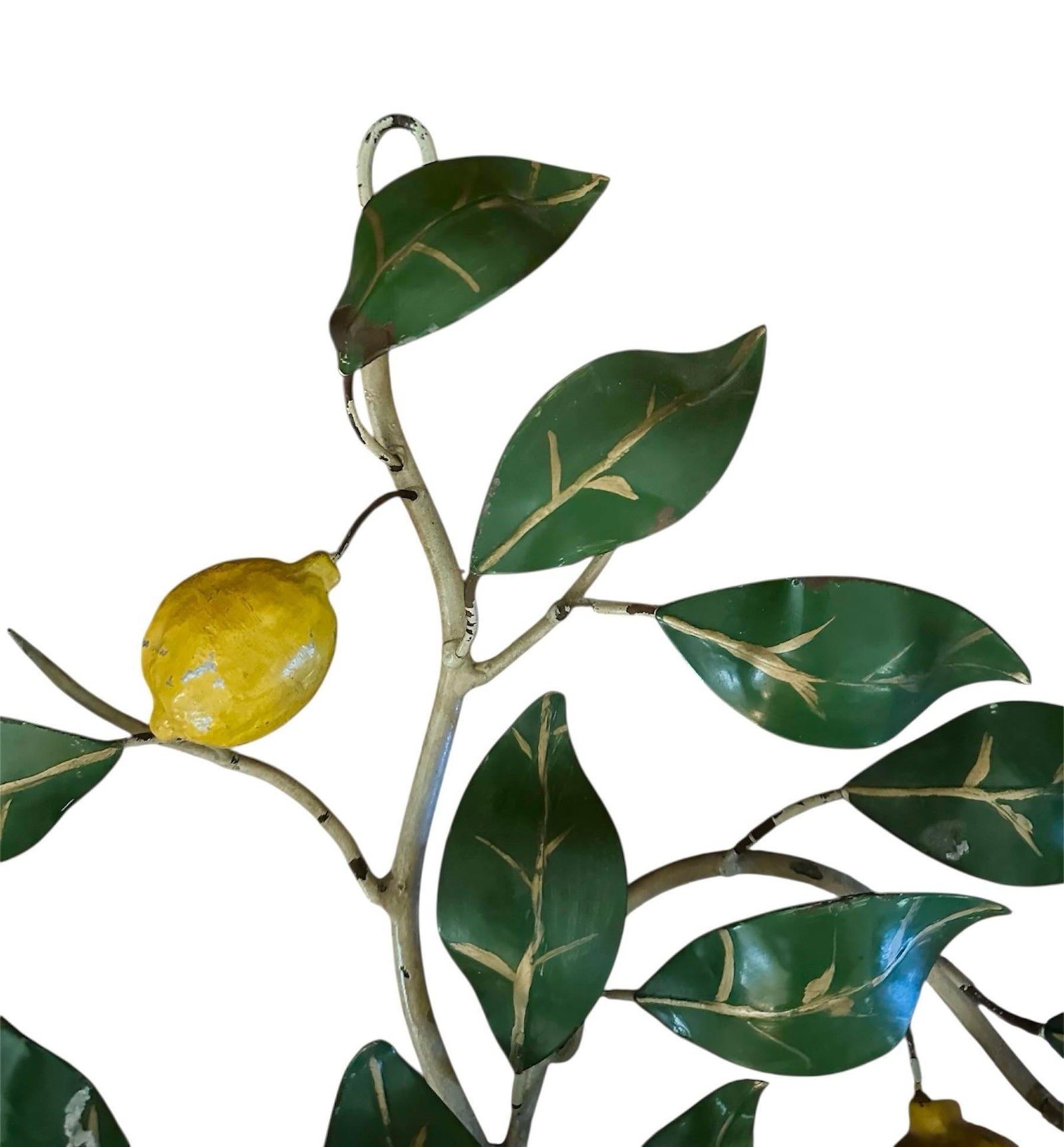 Vintage Italian Tole Potted Espaliered / Espalier Lemon Tree Candle Wall Sconce / Toleware Candle Ho - 4