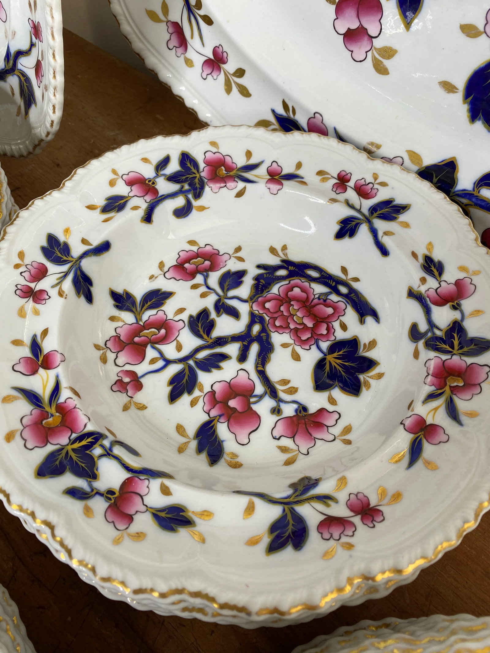 19th Century English Hand Painted China - Set of 33 - 6