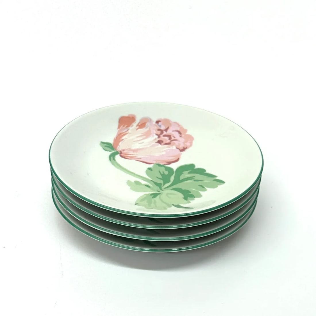 Apple Green & Mandarin Cottage Core Hand-Painted Wall Plate Curation - Group of 13 - 12