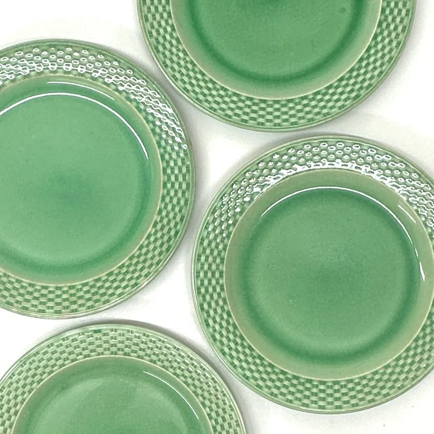 Apple Green & Mandarin Cottage Core Hand-Painted Wall Plate Curation - Group of 13 - 5