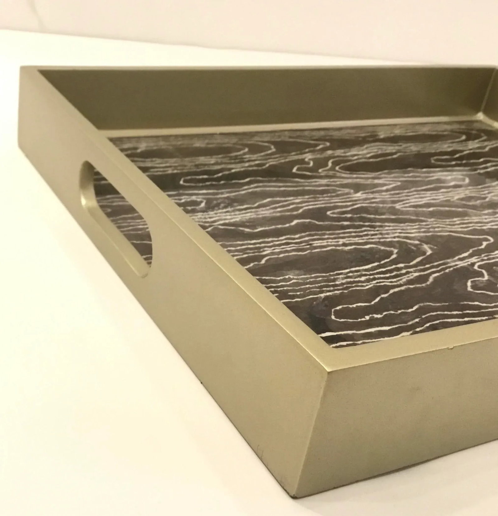 Made Goods Modern Reverse Painted Glass Lark Tray - 3