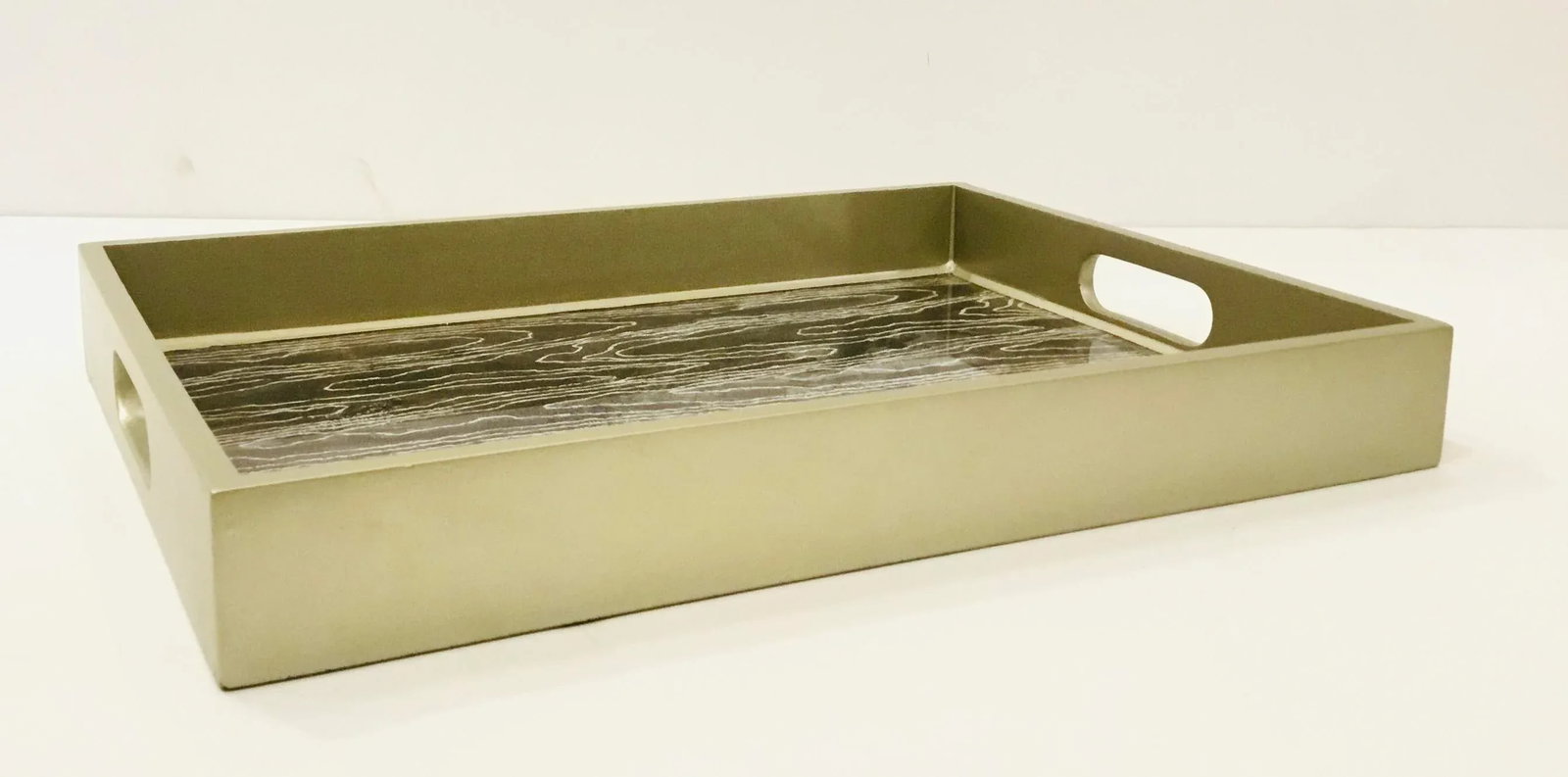 Made Goods Modern Reverse Painted Glass Lark Tray - 4