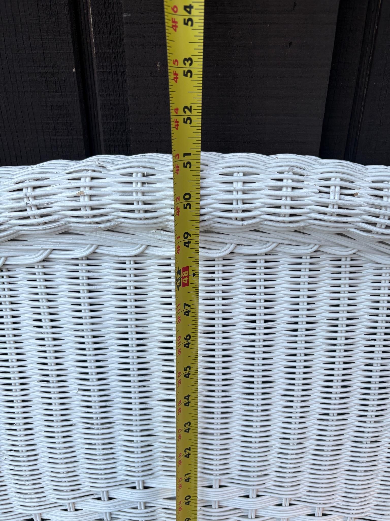 Vintage White Wicker Headboard Coastal Beach Cottagecore Style - 6