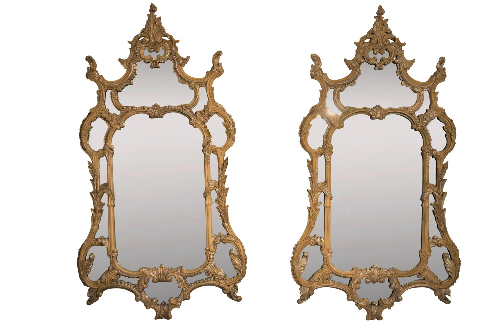 1980s John-Richard Collection Louis XV Style Carved Wall Mirrors - a Pair - 13