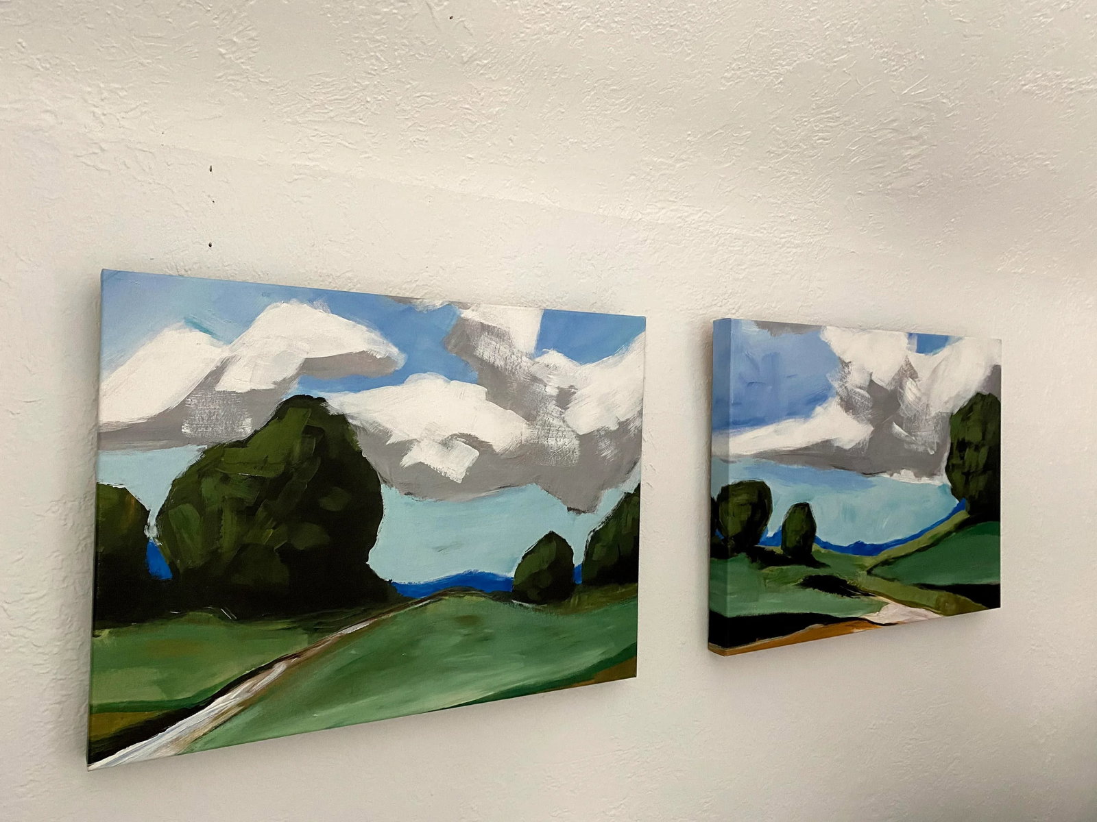 Contemporary Summer Landscape Prints on Canvas - a Pair - 6