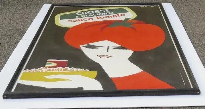1980s Crosse & Blackwell Tomato Ketchup Poster, Framed - 4