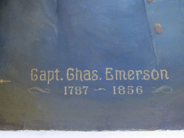 Mid 19th Century Portrait of Captain Chas. Emerson Oil Painting - 2