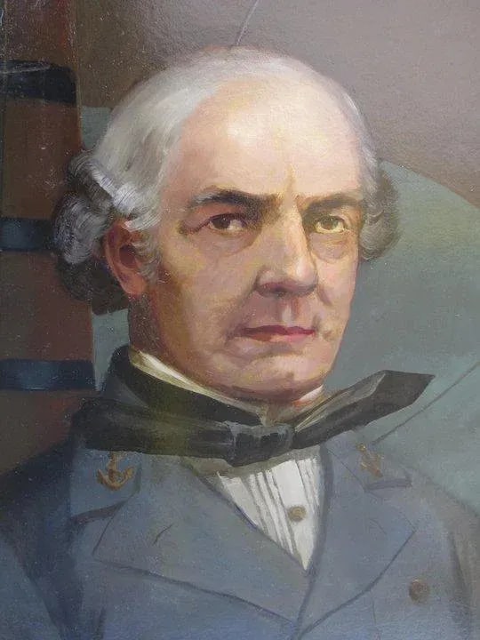 Mid 19th Century Portrait of Captain Chas. Emerson Oil Painting - 5