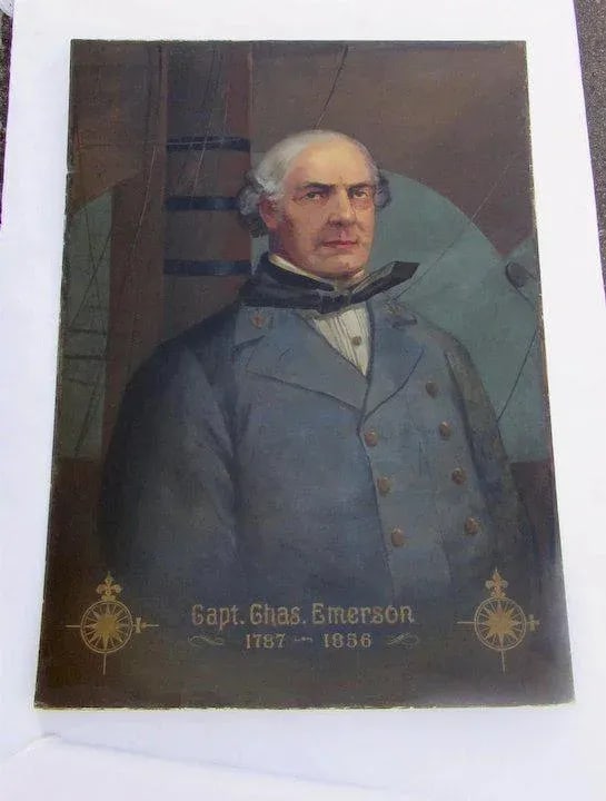 Mid 19th Century Portrait of Captain Chas. Emerson Oil Painting - 6