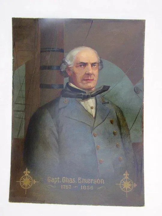 Mid 19th Century Portrait of Captain Chas. Emerson Oil Painting - 8