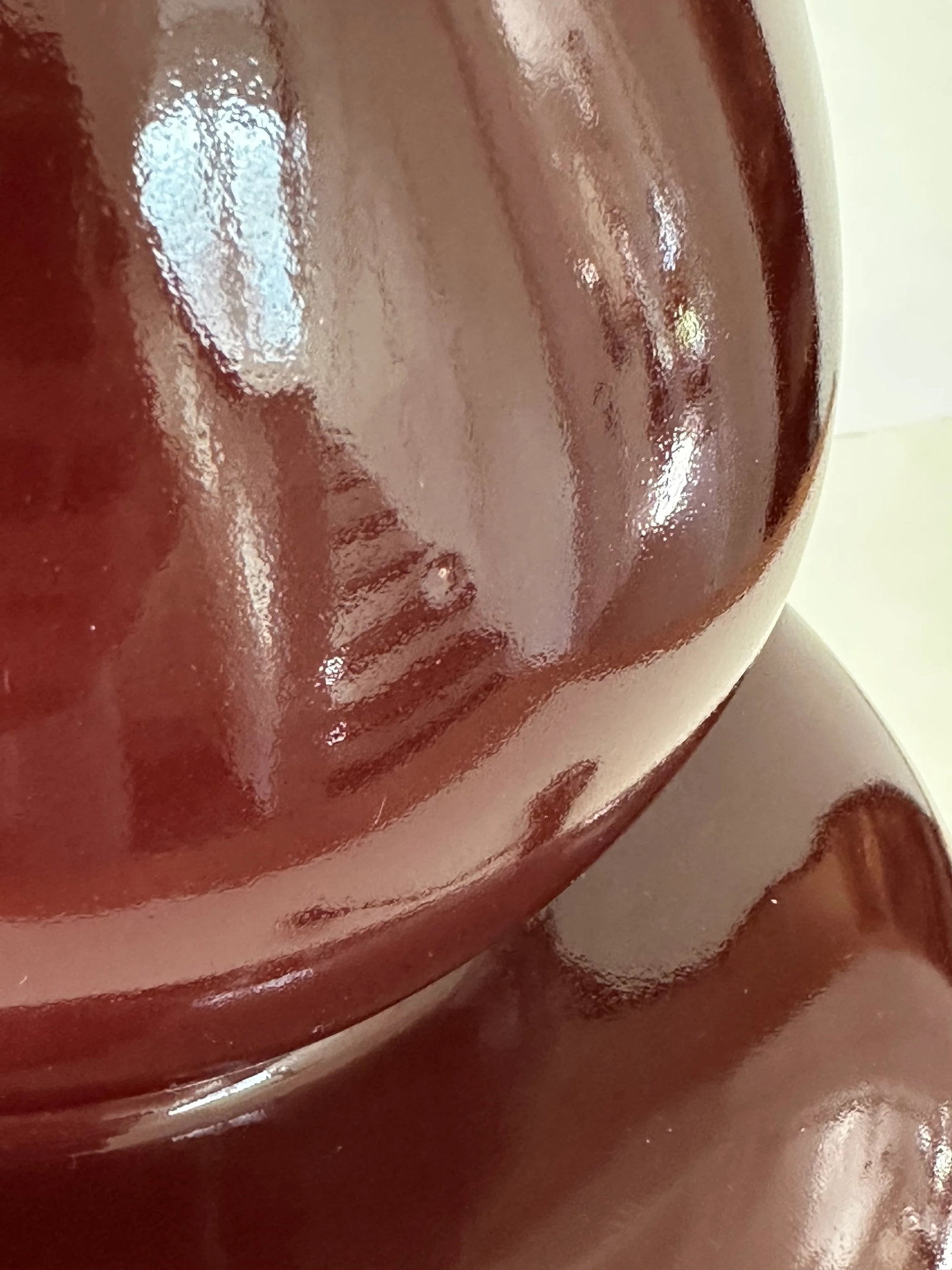 Single Ralph Lauren Extra Large Oxblood Red Ceramic Lamp With Brass Fittings. - 13