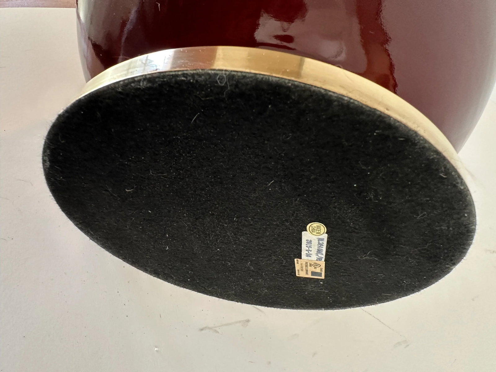 Single Ralph Lauren Extra Large Oxblood Red Ceramic Lamp With Brass Fittings. - 14