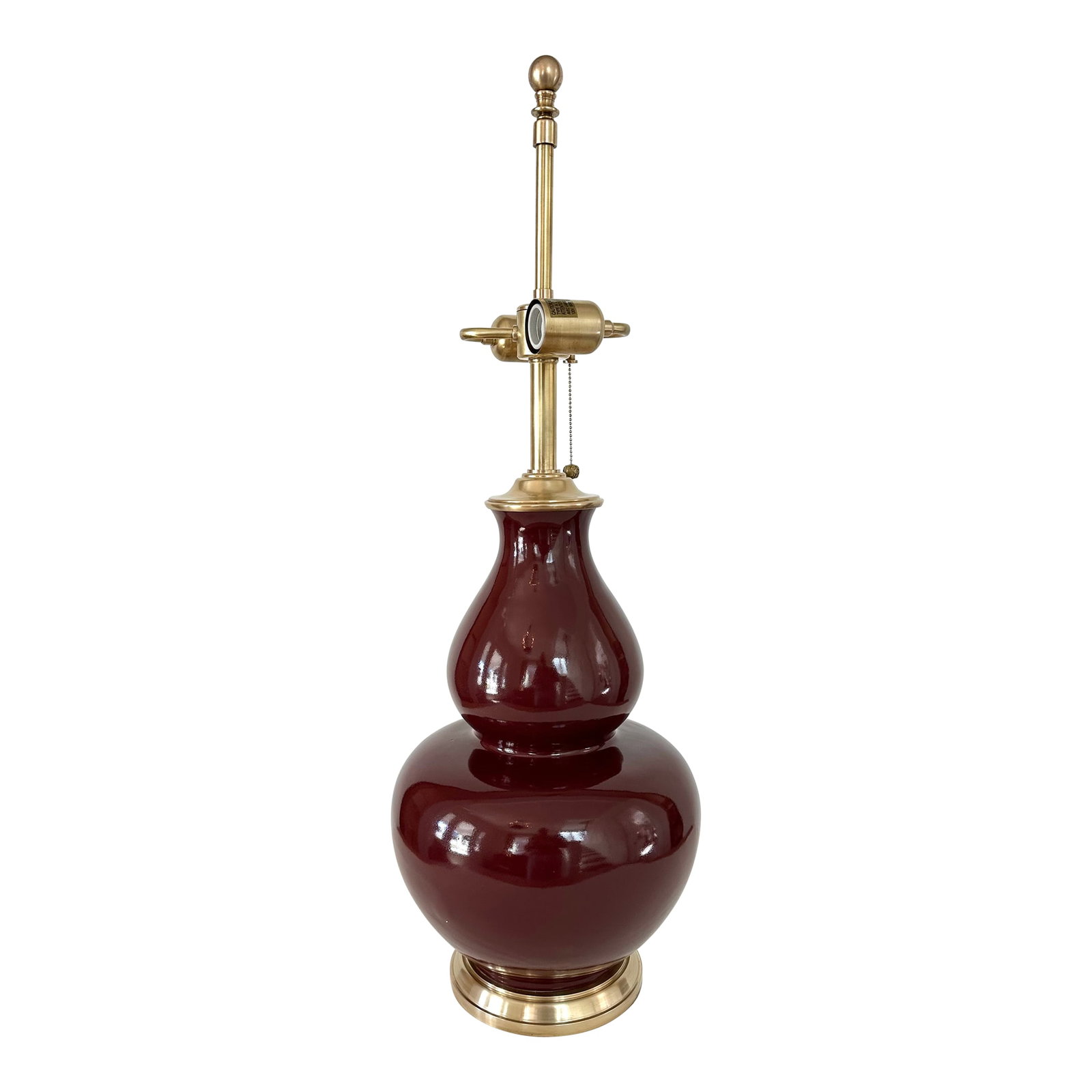 Single Ralph Lauren Extra Large Oxblood Red Ceramic Lamp With Brass Fittings. (1 of 17)