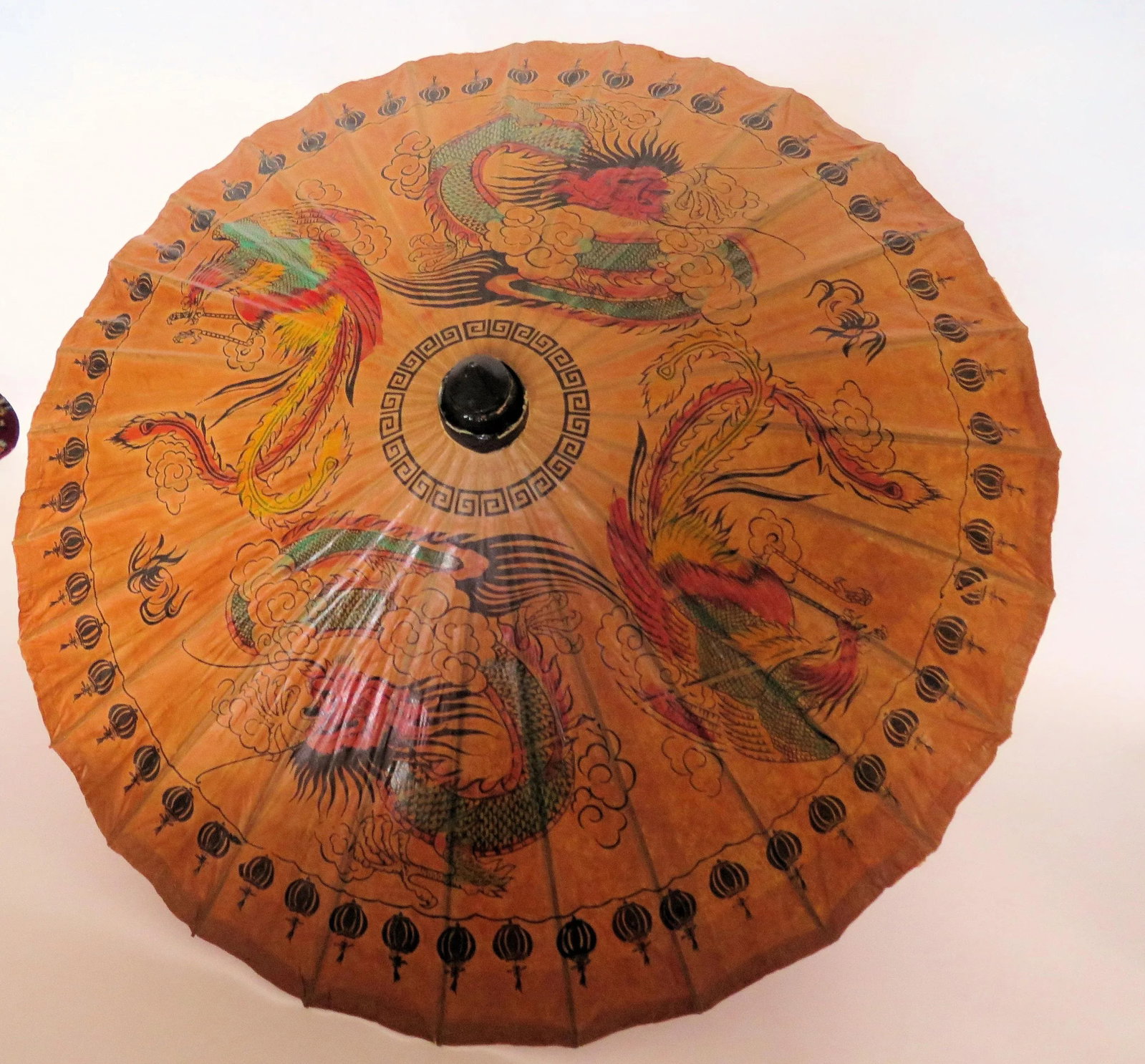 Vintage Heavy Rice Paper Japanese Umbrella - 2