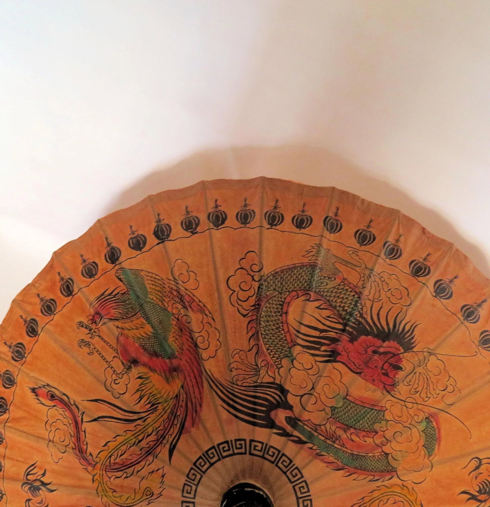 Vintage Heavy Rice Paper Japanese Umbrella - 4