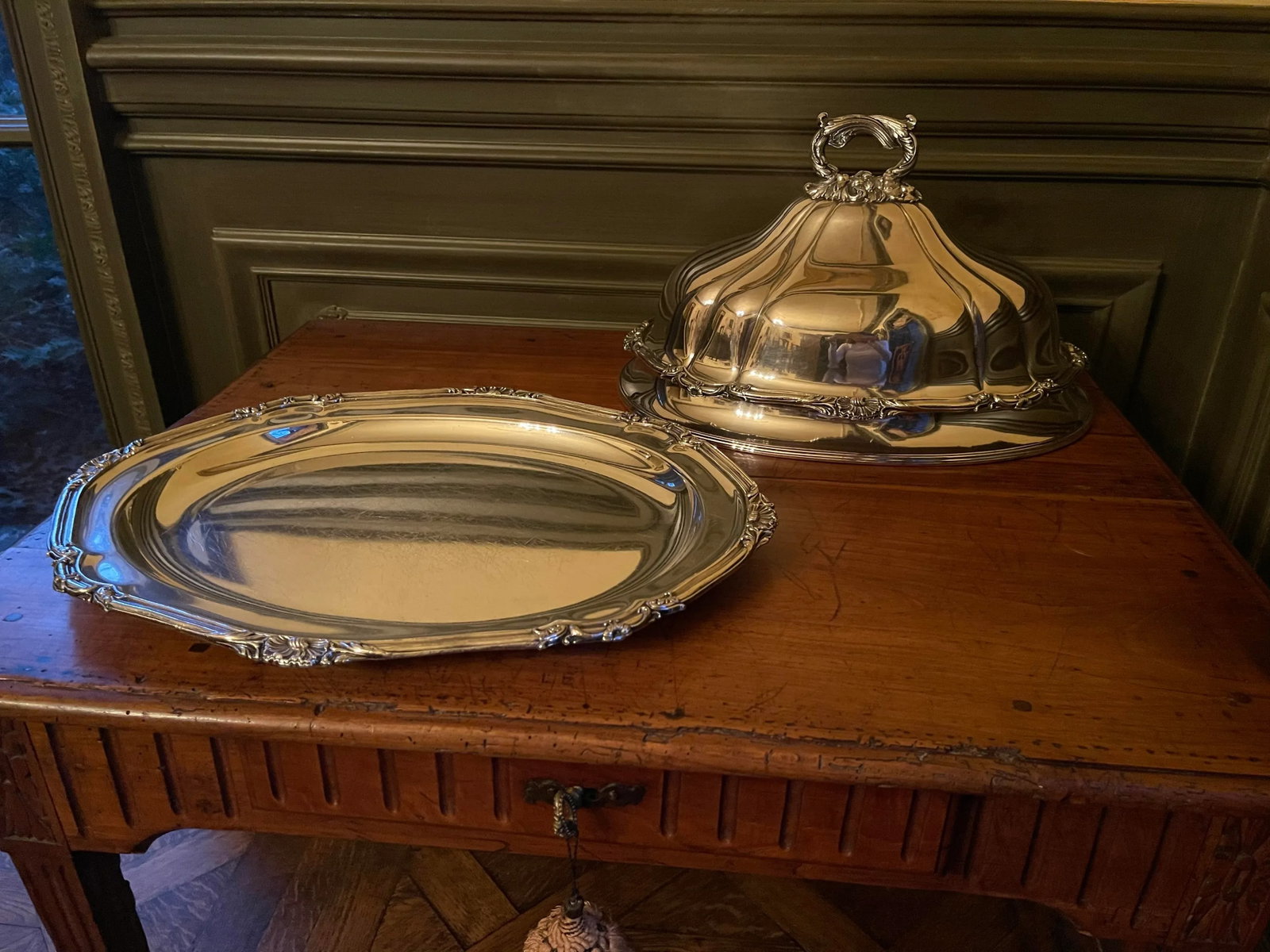 Early 20th Century Sheffield Platter With Dome Cover - 2
