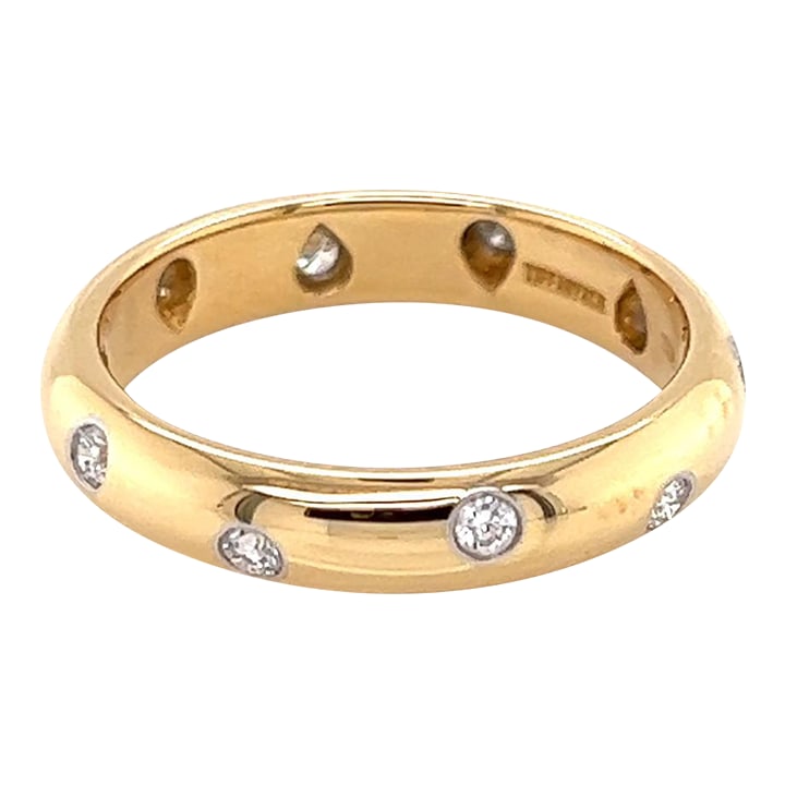 Tiffany & Co. Etoile Diamond 18k Gold Platinum Band Ring - Size 7.5 (1 of 7)