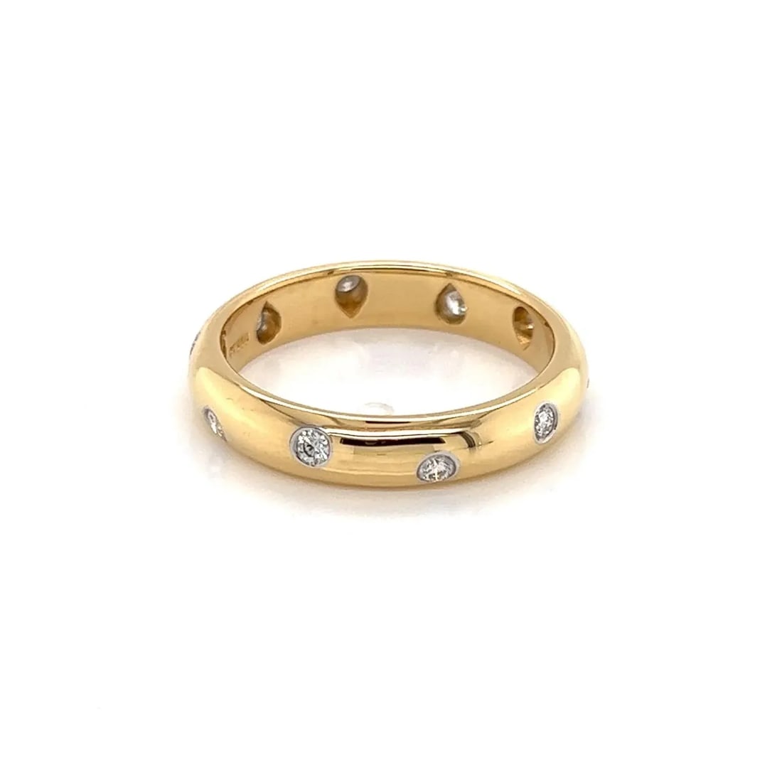 Tiffany & Co. Etoile Diamond 18k Gold Platinum Band Ring - Size 7.5 - 4