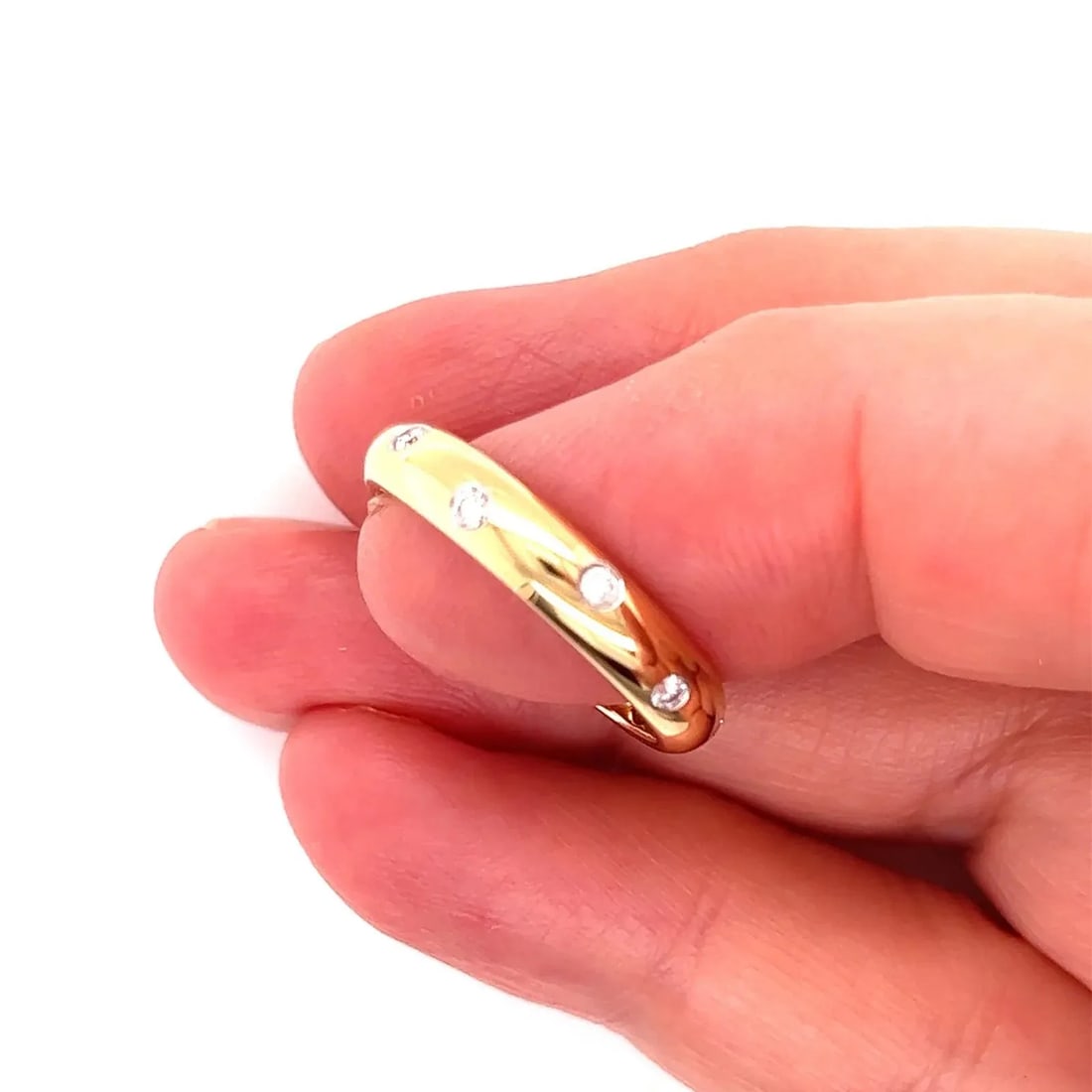 Tiffany & Co. Etoile Diamond 18k Gold Platinum Band Ring - Size 7.5 - 7