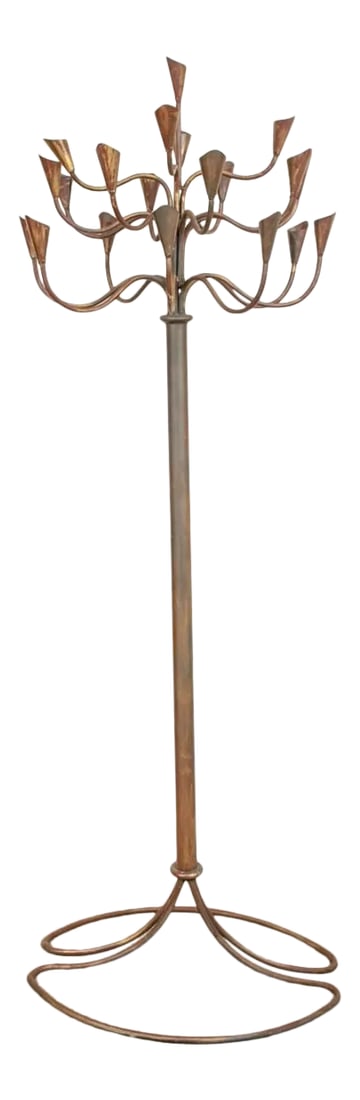 Mid-Century Modern French Brass & Iron 20 Arm Floor Candelabra (1 of 7)