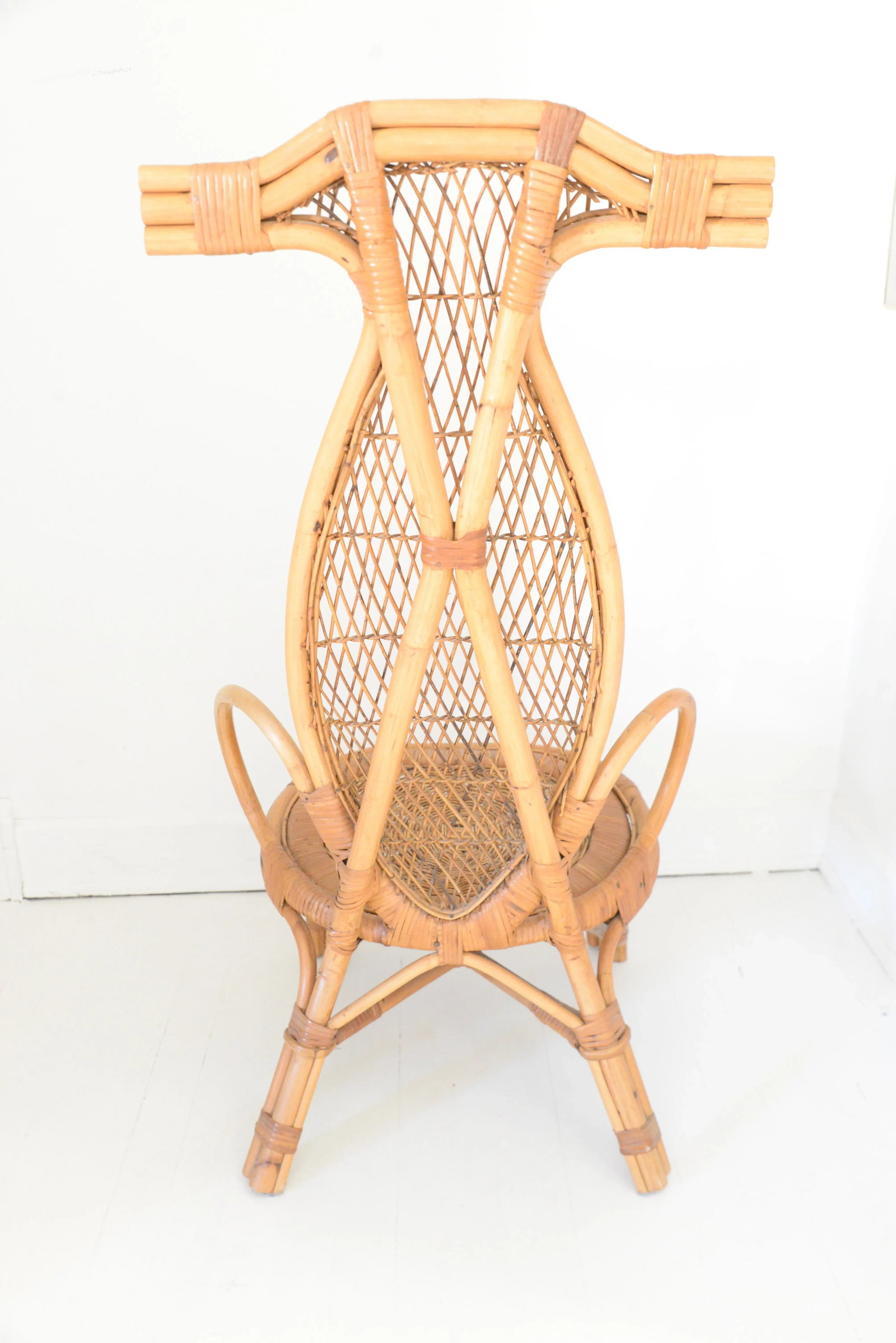 Mid Century Asian Inspired Rattan Chair - 2