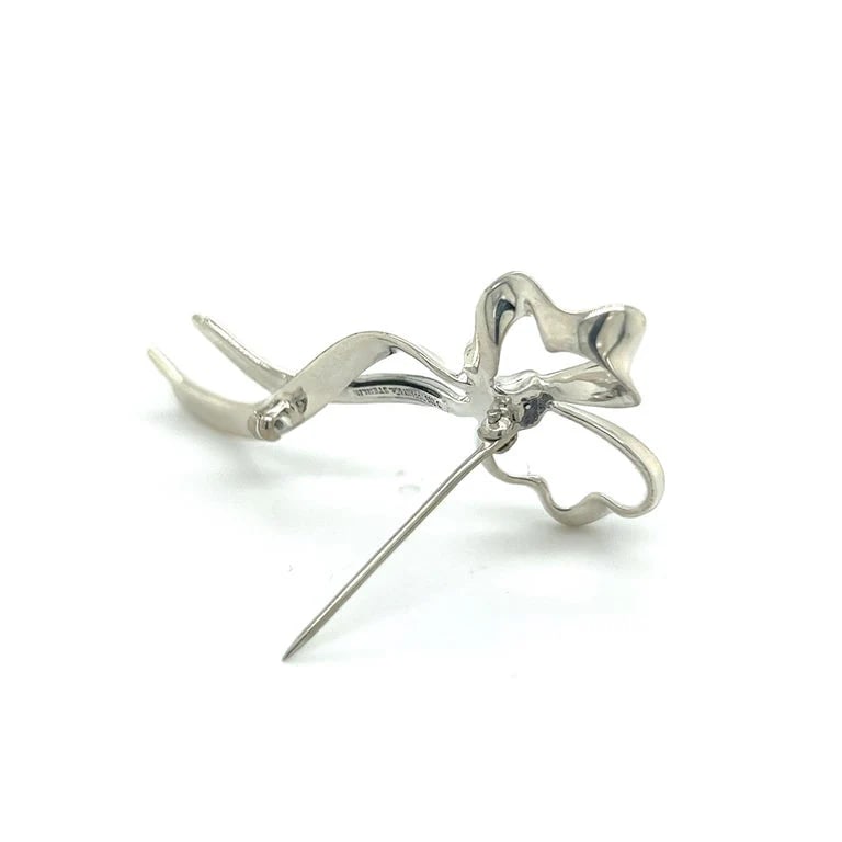 Tiffany & Co Estate Ribbon Brooch Pin Sterling Silver - 2