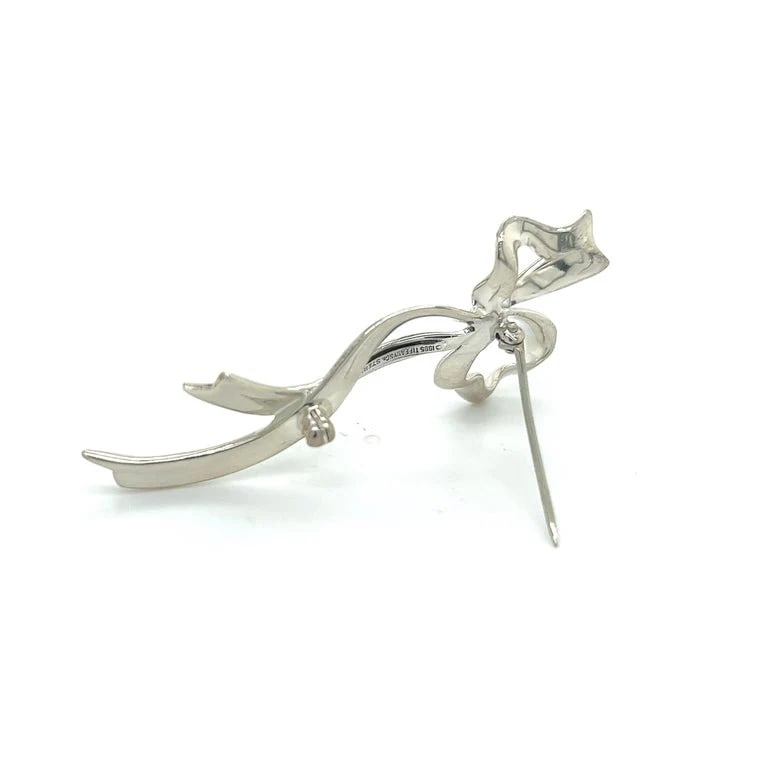 Tiffany & Co Estate Ribbon Brooch Pin Sterling Silver - 5