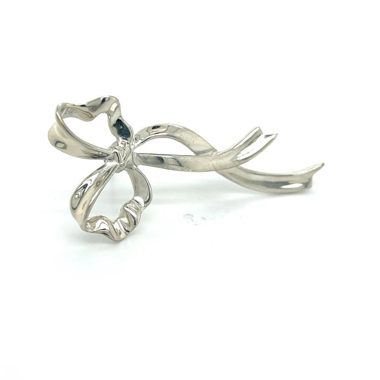 Tiffany & Co Estate Ribbon Brooch Pin Sterling Silver - 6