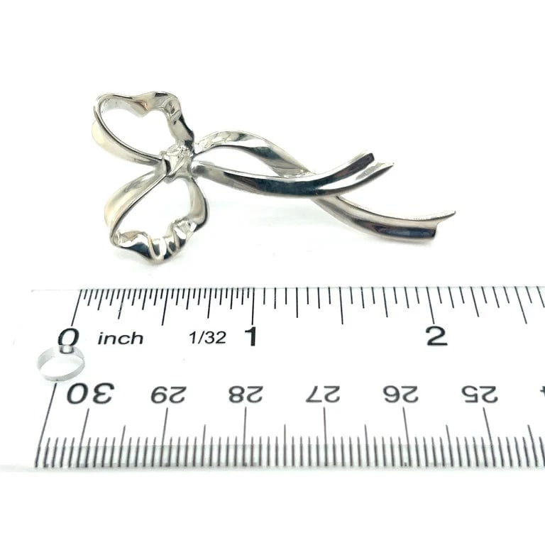 Tiffany & Co Estate Ribbon Brooch Pin Sterling Silver - 8