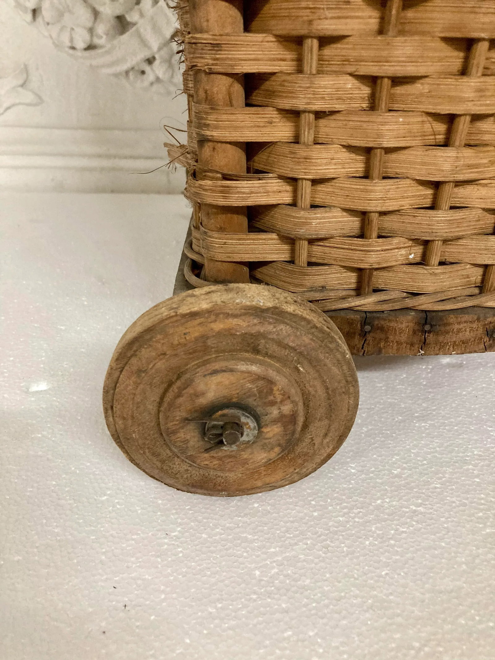 Antique French Market Basket Cart - 4