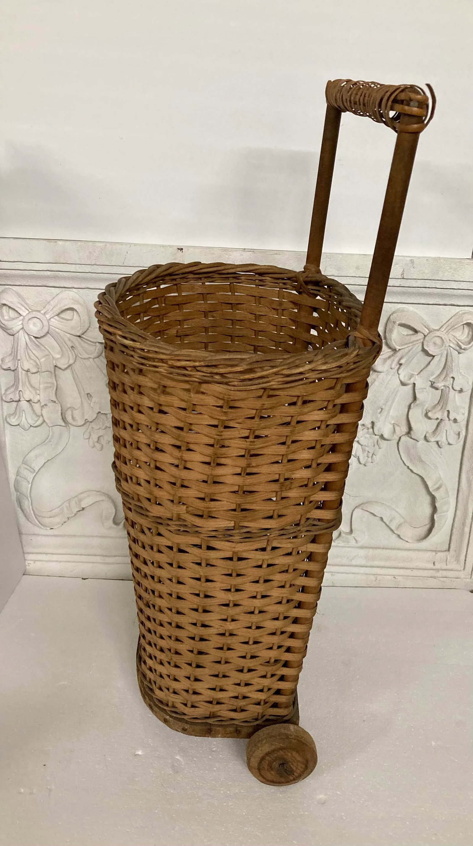 Antique French Market Basket Cart - 6