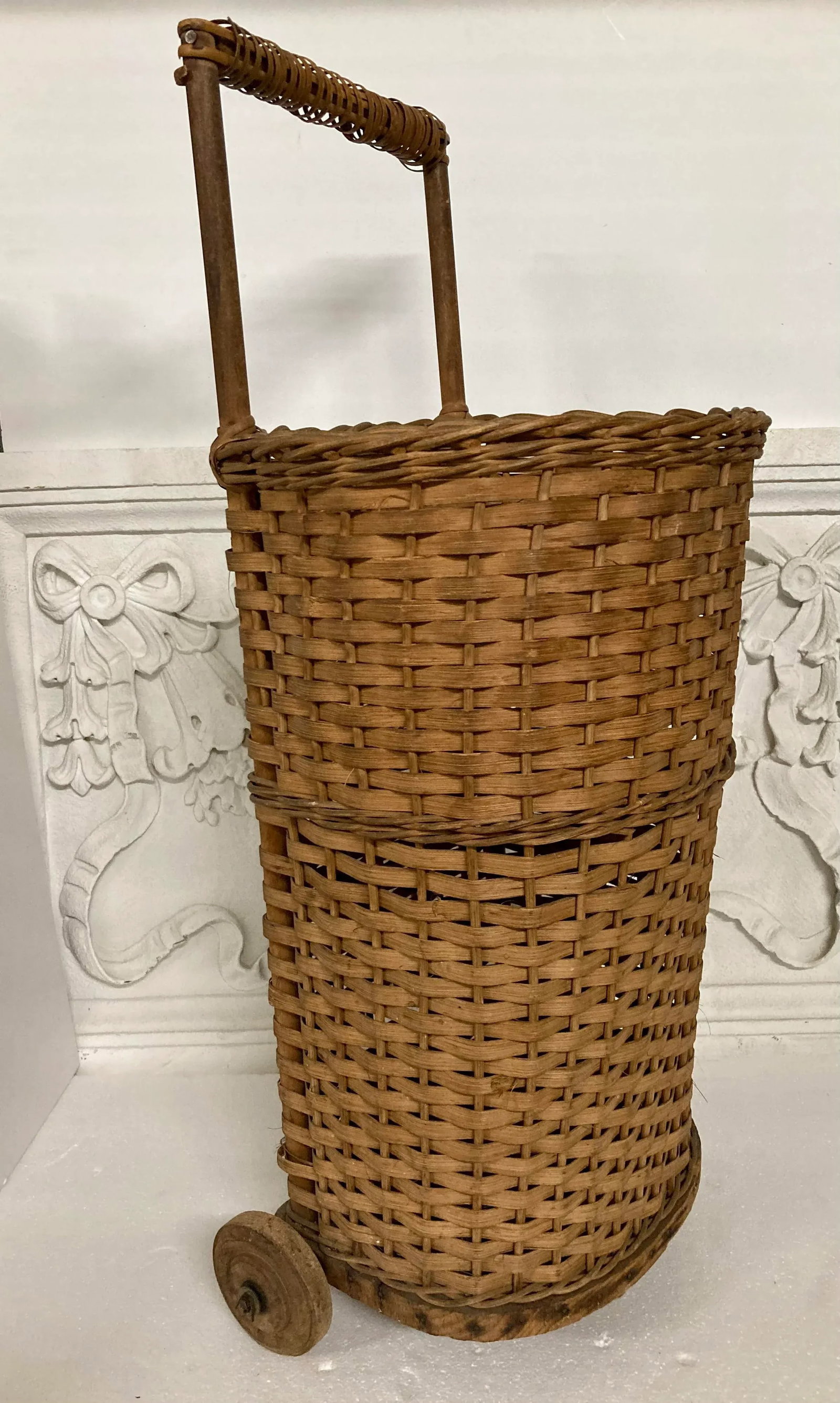 Antique French Market Basket Cart - 9