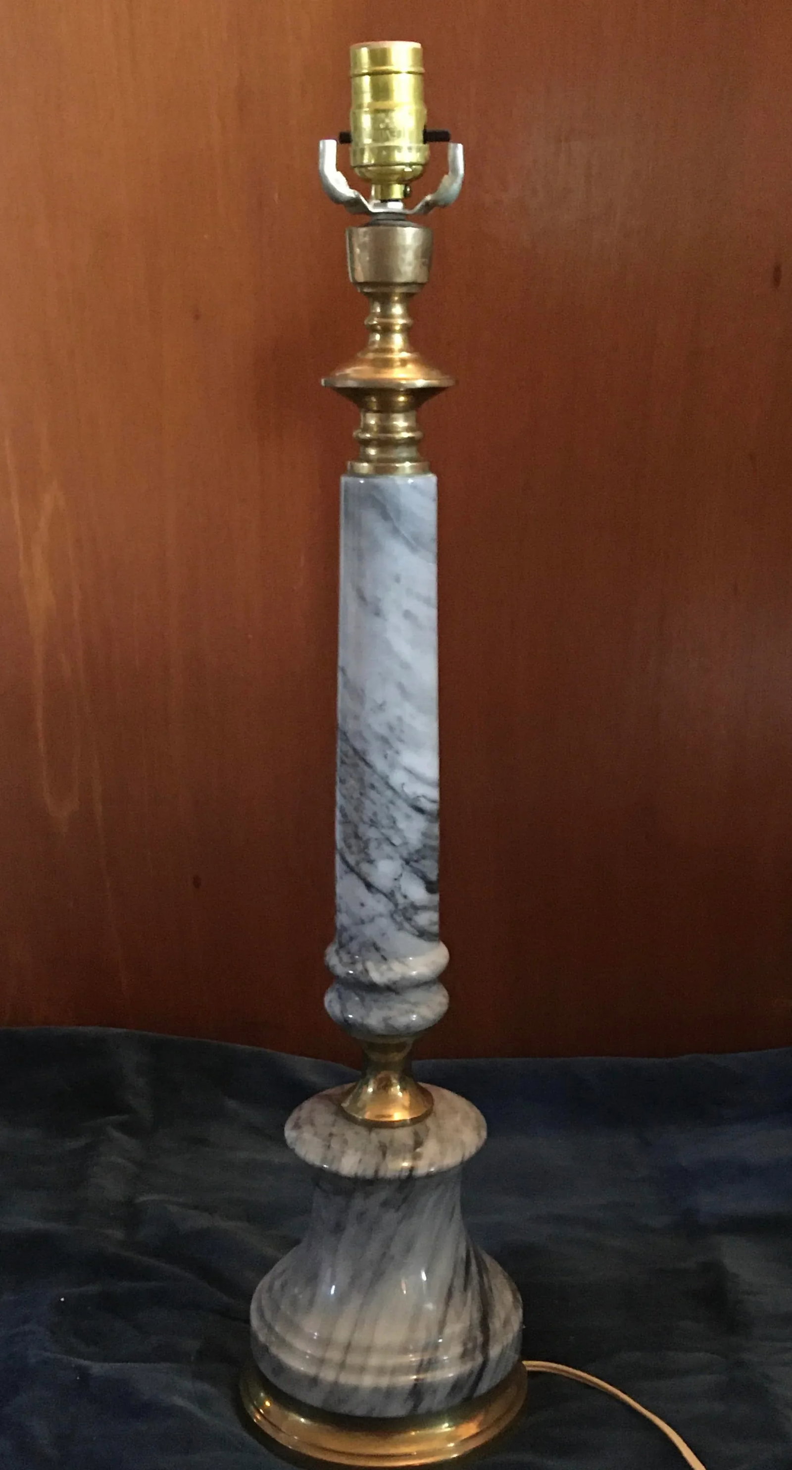 Mid-Century Grey Marble Table Lamps - Set of 2 - 10