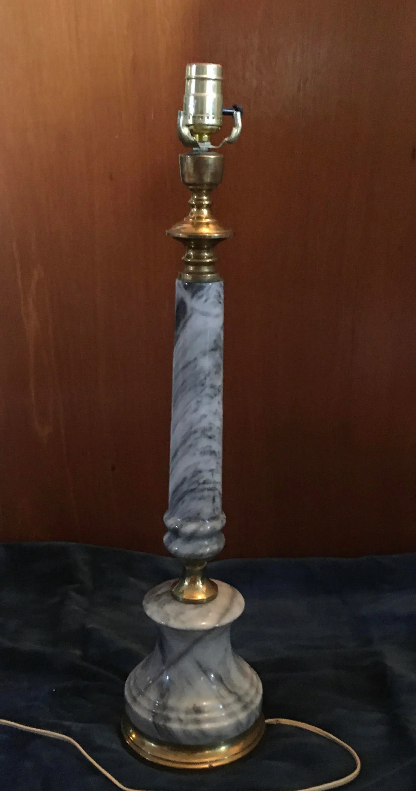 Mid-Century Grey Marble Table Lamps - Set of 2 - 11