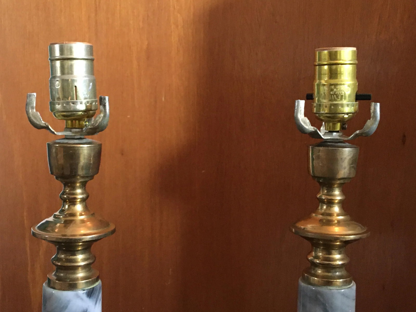 Mid-Century Grey Marble Table Lamps - Set of 2 - 3