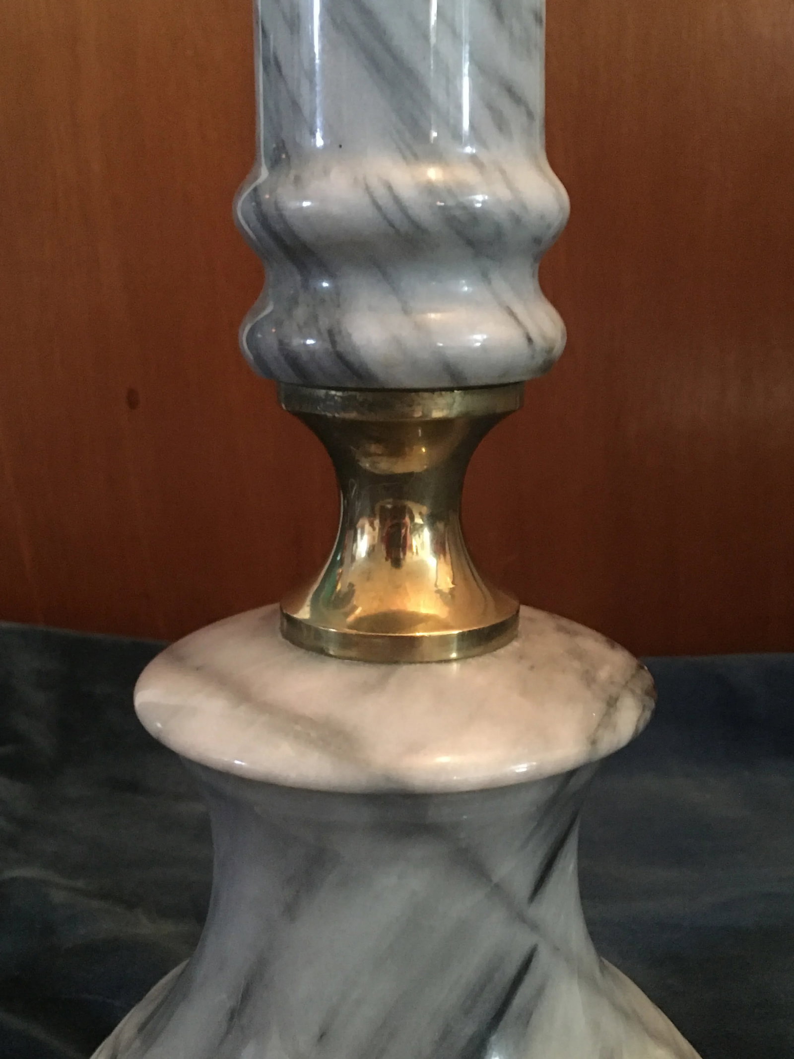 Mid-Century Grey Marble Table Lamps - Set of 2 - 7