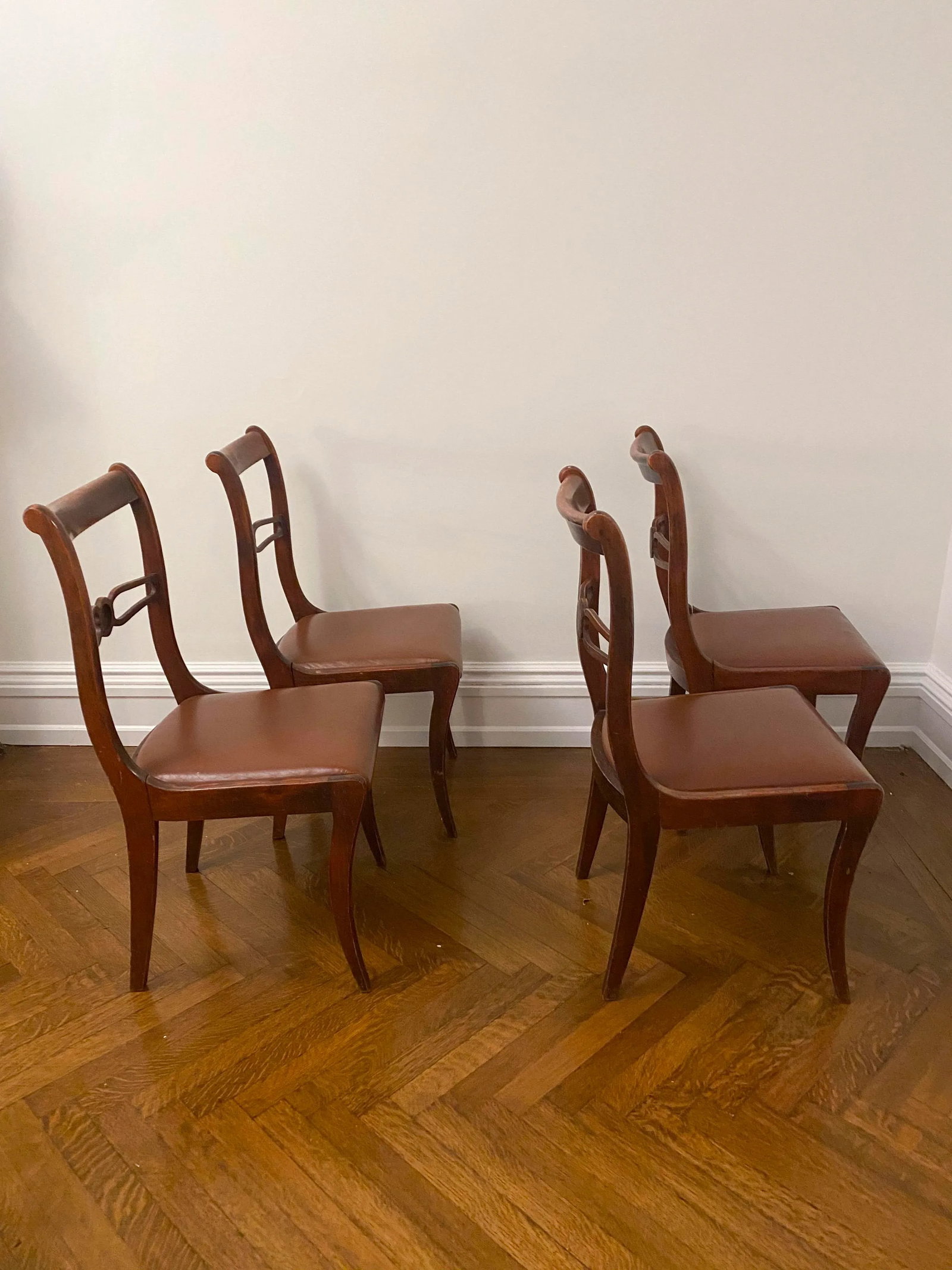 English Carved Mahogany Dining Chairs - Set of 4 - 2